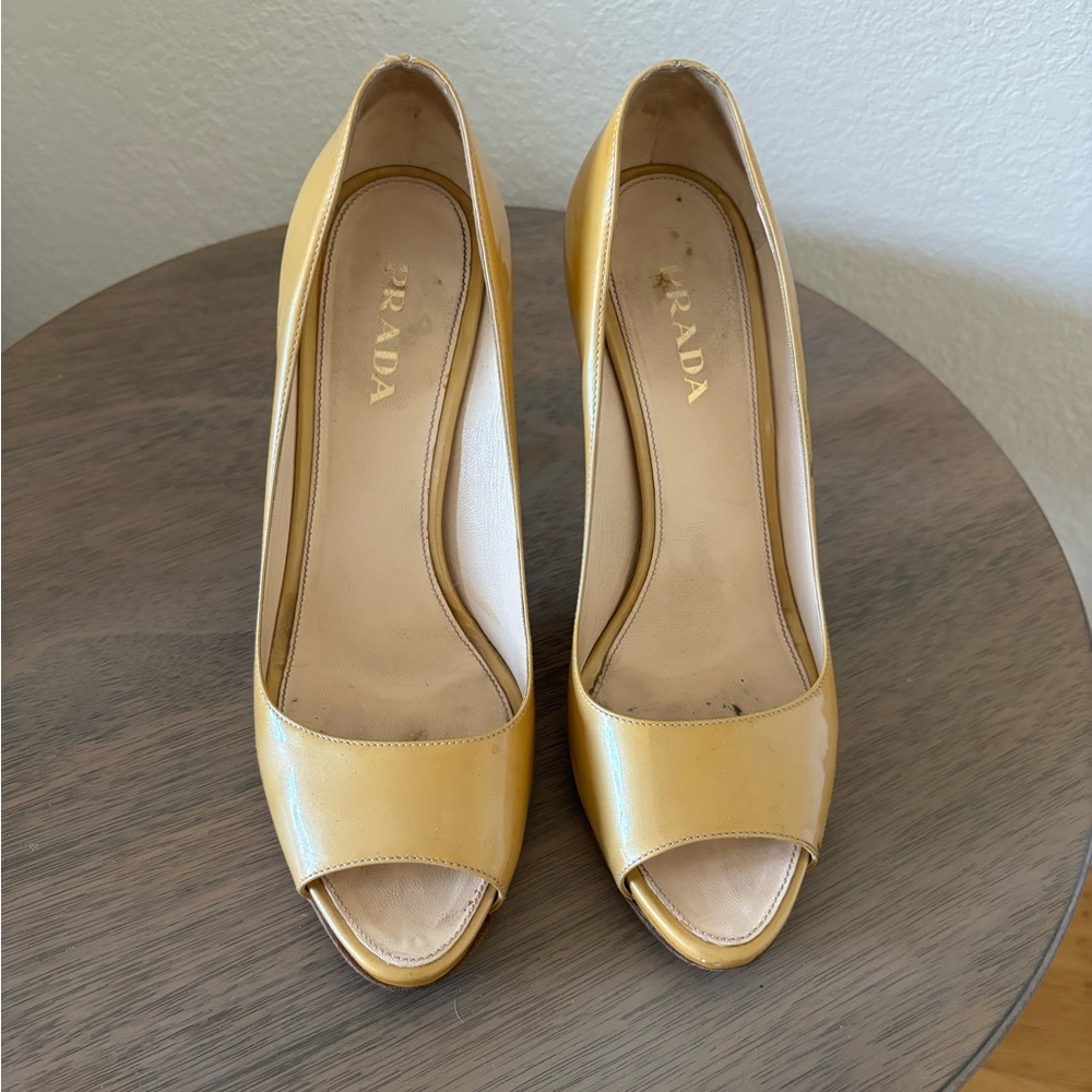 Prada Nude Patent Leather Heels